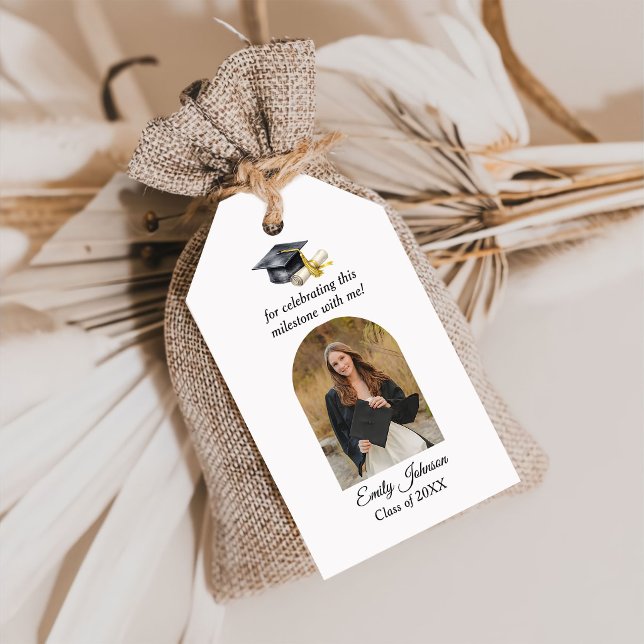 Elegant Minimal Minimalist Graduation Geschenkanhänger (Von Creator hochgeladen)