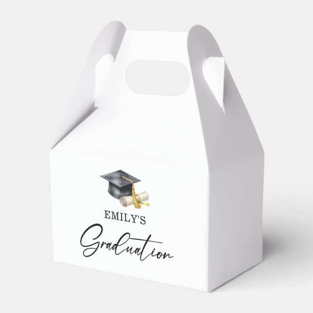 Elegant Minimal Minimalist Graduation Geschenkschachtel (Vorderseite)