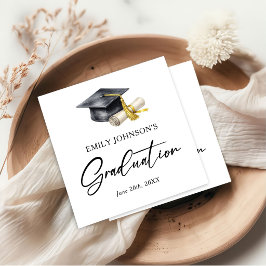 Elegant Minimal Minimalist Graduation Serviette