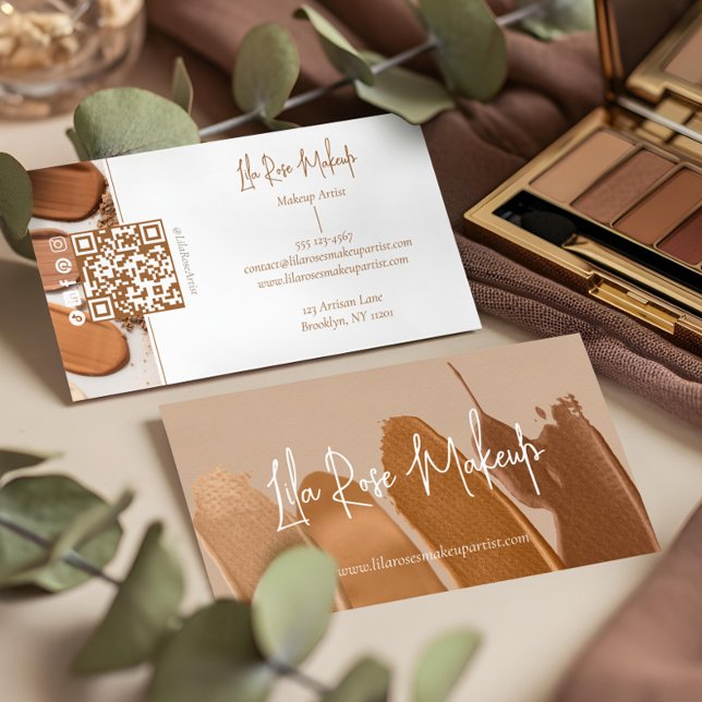 Elegant Minimal Modern Makeup Artist Photo Collage Visitenkarte (Elegant Minimal Modern Makeup Artist Photo Collage Business Card)