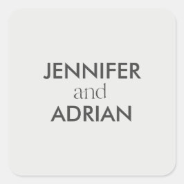 Elegant Minimal Modern Wedding Envelope Square Quadratischer Aufkleber