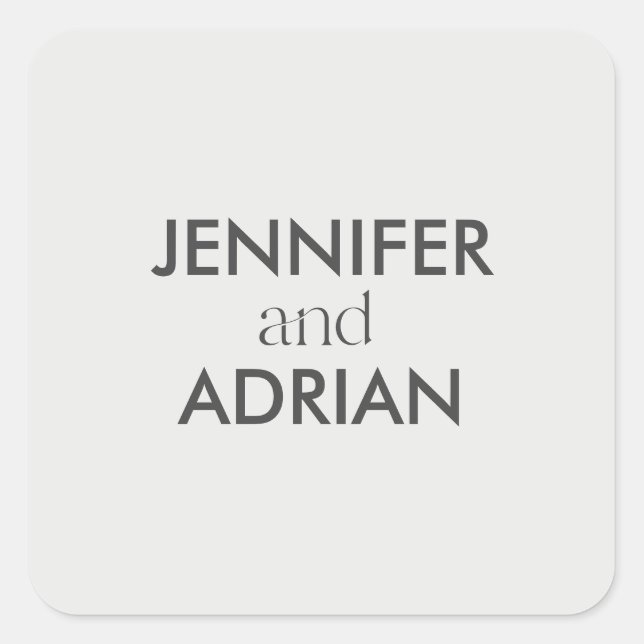 Elegant Minimal Modern Wedding Envelope Square Quadratischer Aufkleber (Vorderseite)