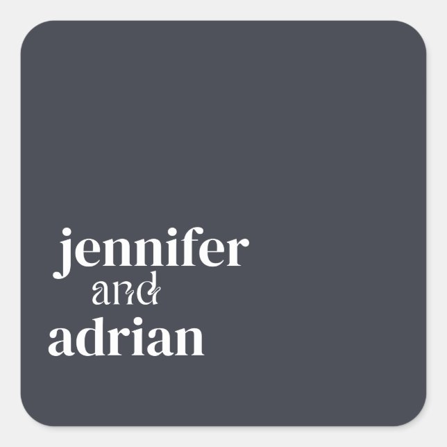 Elegant Minimal Modern Wedding Envelope Square Quadratischer Aufkleber (Vorderseite)