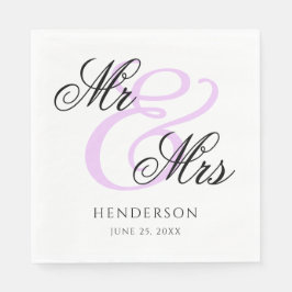 Elegant Minimal Mr. und Mrs. Wedding Napkins Serviette