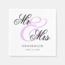 Elegant Minimal Mr. und Mrs. Wedding Napkins Serviette