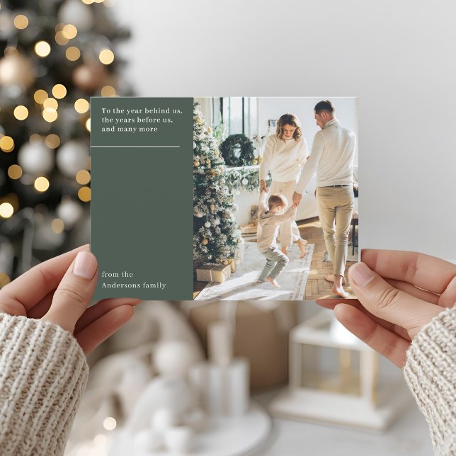 Elegant Minimal New Year Photo Postkarte (Von Creator hochgeladen)