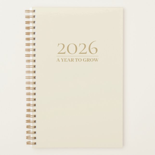 Elegant Minimal Planner 2025 | A Year to Grow Planer (Vorderseite)
