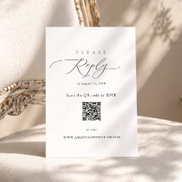 Elegant Minimal QR RSVP Card  Begleitkarte