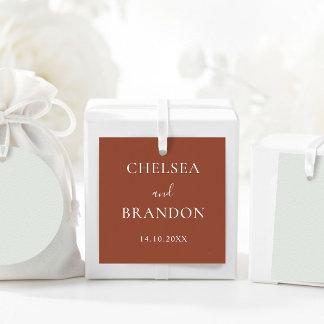 Elegant Minimal Rustikal Terrakotta Schrift Hochze Geschenkanhänger