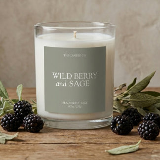 Elegant Minimal Sage Green Candle  Quadratischer Aufkleber