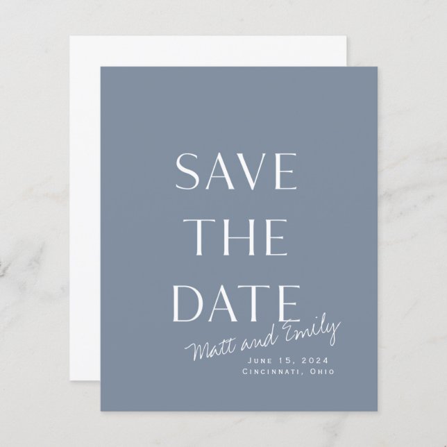 Elegant Minimal Save the Date (Vorne/Hinten)