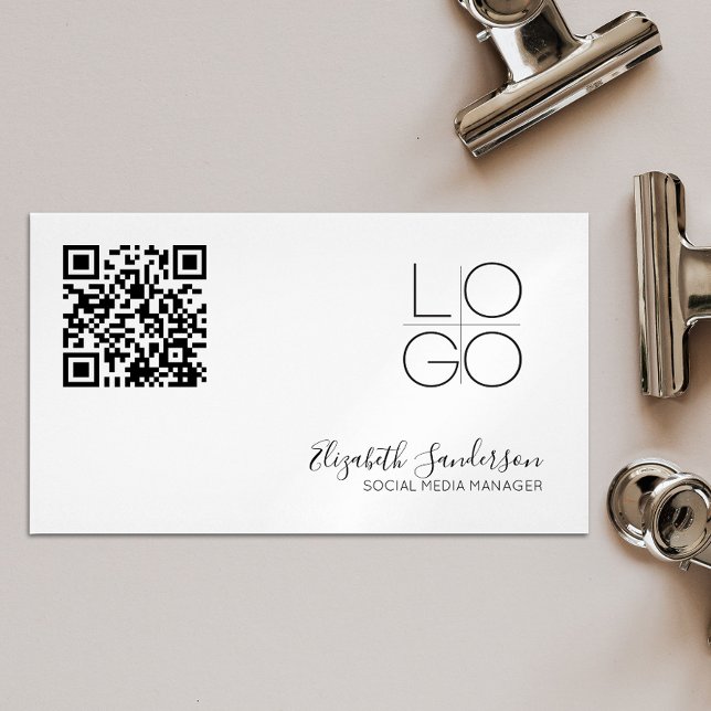 ELEGANT MINIMAL SCRIPT QR CODE Business MAGNET (Von Creator hochgeladen)