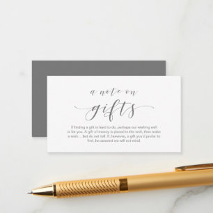 Elegant-Minimal-Skript, Ein Hinweis auf Geschenke Begleitkarte