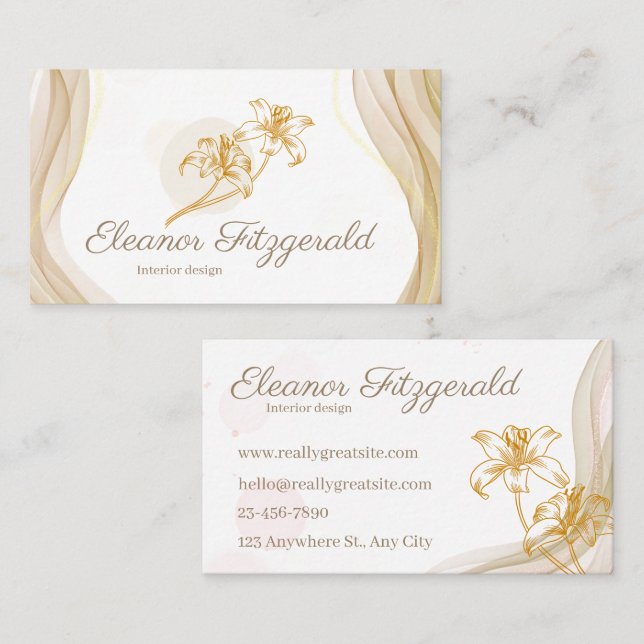 Elegant Minimal Soft Contact Card Visitenkarte (Vorne/Hinten)