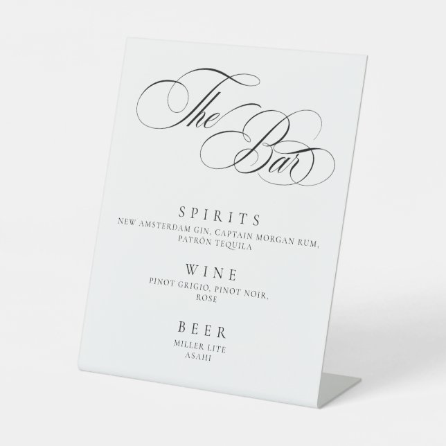 Elegant Minimal The Bar Sign modern  Sockelschild (Vorderseite)