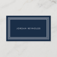 Elegant Minimal Triple Frame Navy Blue