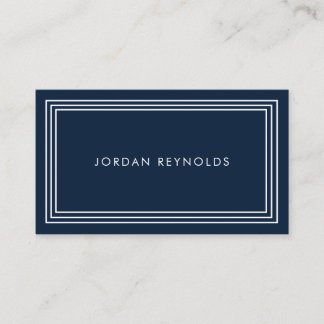 Elegant Minimal Triple Frame Navy Blue Visitenkarte