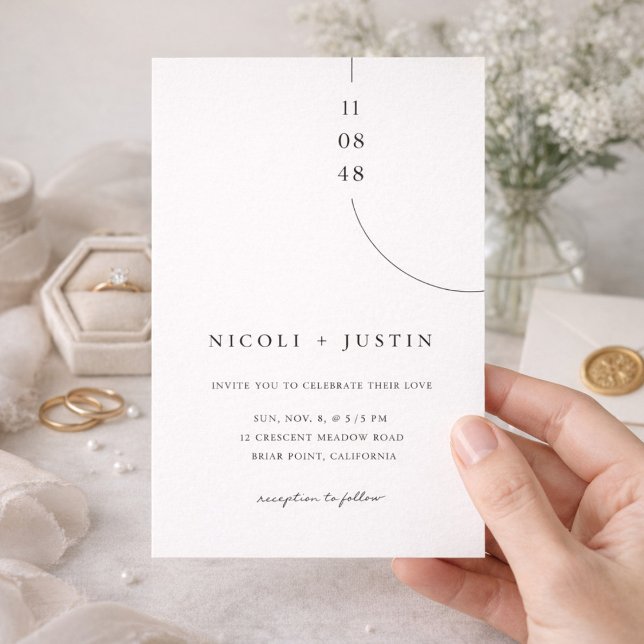 Elegant Minimal Typography Wedding Invitation Einladung (Von Creator hochgeladen)