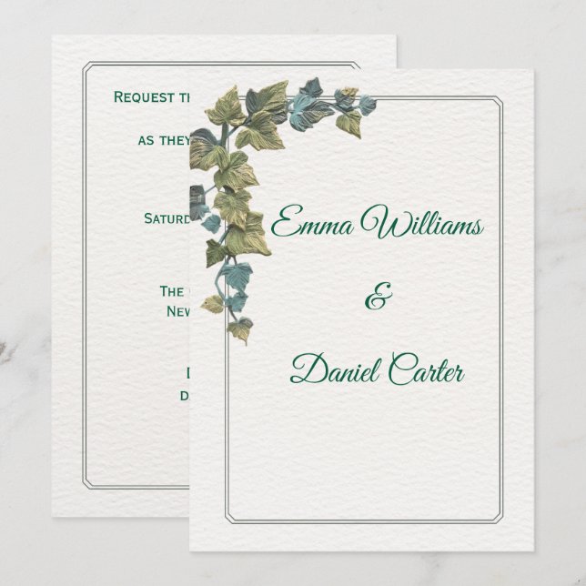 Elegant Minimal Wedding Invitation – Customizable  Einladung (Vorne/Hinten)