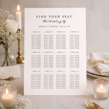Elegant Minimal Wedding Seating Chart Sign