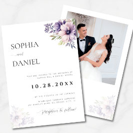 Elegant Minimal White Floral Wedding Invitation  Einladung