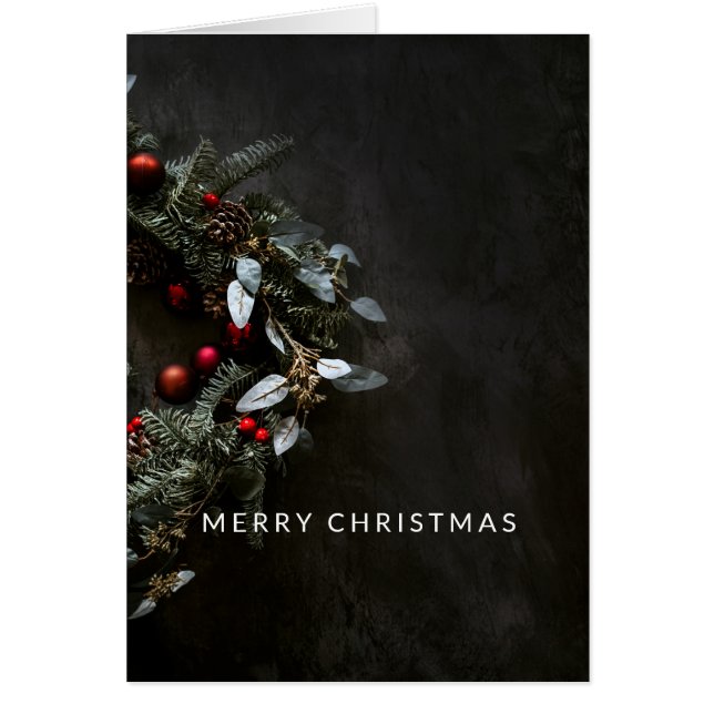 Elegant, Minimal Wreath Frohe Weihnachten (Vorne)