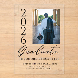 Elegant Minimalist Acrylic Graduation Announcement Acryleinladungen