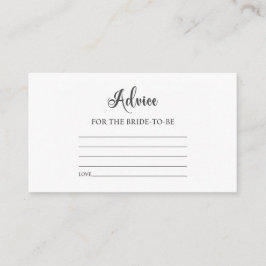 Elegant Minimalist Advice for the Bride-to-Be Begleitkarte