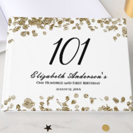 Elegant Minimalist Black and Gold 101st Birthday Gästebuch