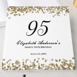Elegant Minimalist Black and Gold 95th Birthday Gästebuch
