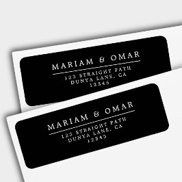 Elegant Minimalist Black Return Address