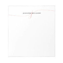 Elegant Minimalist Blush Pink Script Monogram