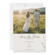 Elegant Minimalist Blush Pink Wildflower Wedding