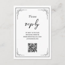 Elegant Minimalist Boho Modern QR Enclosure Card
