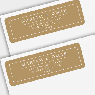 Elegant Minimalist Border Gold Return Address
