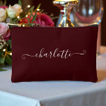 Elegant Minimalist Bridesmaid Name | Deep Burgundy Zubehörtasche<br><div class="desc">Elevate your bridesmaid gift game with our Elegant Minimalist Bridesmaid Name Accessory Pouch in a luxurious deep burgundy hue. This chic pouch can be customized with each bridesmaid's name, adding a personal touch to your thank-you gift. Perfect for storing makeup, jewelry, or other essentials, this pouch is both practical and...</div>