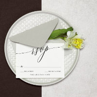 Elegant Minimalist Calligraphy Wedding RSVP