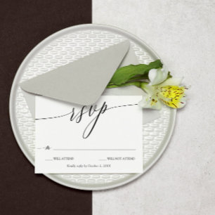 Elegant Minimalist Calligraphy Wedding RSVP Karte