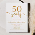 Elegant Minimalist Champagne 50th Birthday Party Einladung<br><div class="desc">This is a Minimal Minimalist Champagne White 50th Birthday Party Invitation!</div>