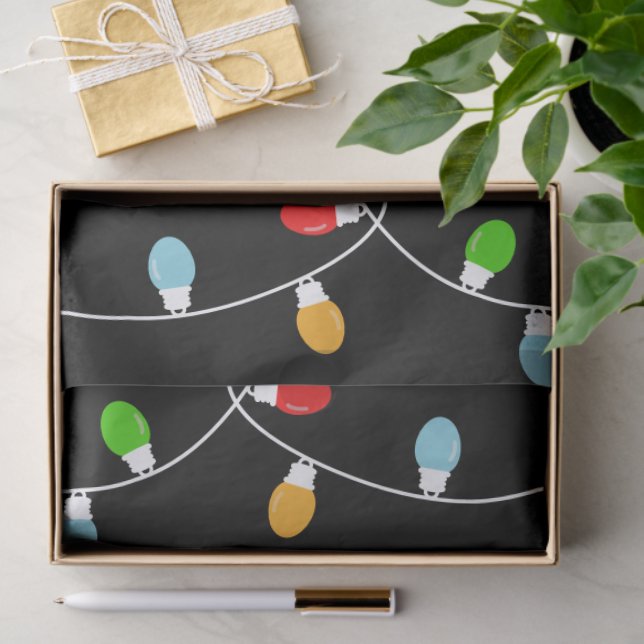 Elegant Minimalist Christmas Lights Seidenpapier