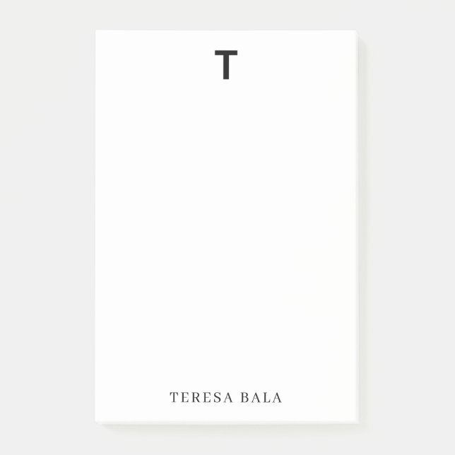 Elegant Minimalist Classic Monogram Design Post-it Klebezettel (Vorderseite)