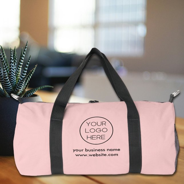 Elegant Minimalist Custom Business Logo | Pink Duffle Bag (Von Creator hochgeladen)