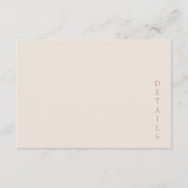 Elegant Minimalist Desert Sand Copper Wedding Begleitkarte