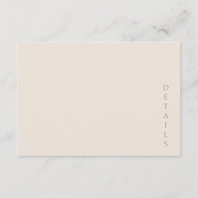 Elegant Minimalist Desert Sand Copper Wedding Begleitkarte (Vorderseite)
