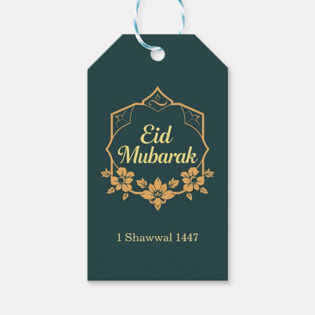 Elegant Minimalist Eid Mubarak Gift Geschenkanhänger (Vorderseite)