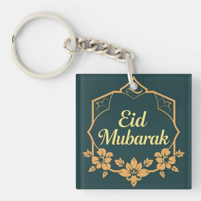 Elegant Minimalist Eid Mubarak Gift Schlüsselanhänger (Vorderseite)