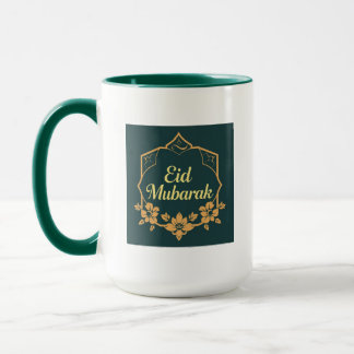 Elegant Minimalist Eid Mubarak Mug – Emerald Green Tasse
