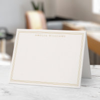 Elegant minimalist elfenbein gold zwei Ränder