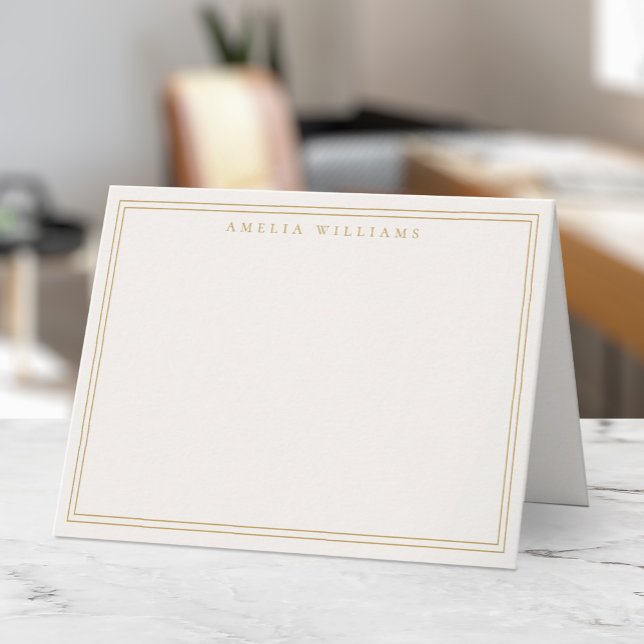 Elegant minimalist elfenbein gold zwei Ränder (Von Creator hochgeladen)
