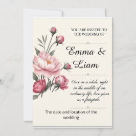 Elegant Minimalist Floral Wedding Invitation Einladung